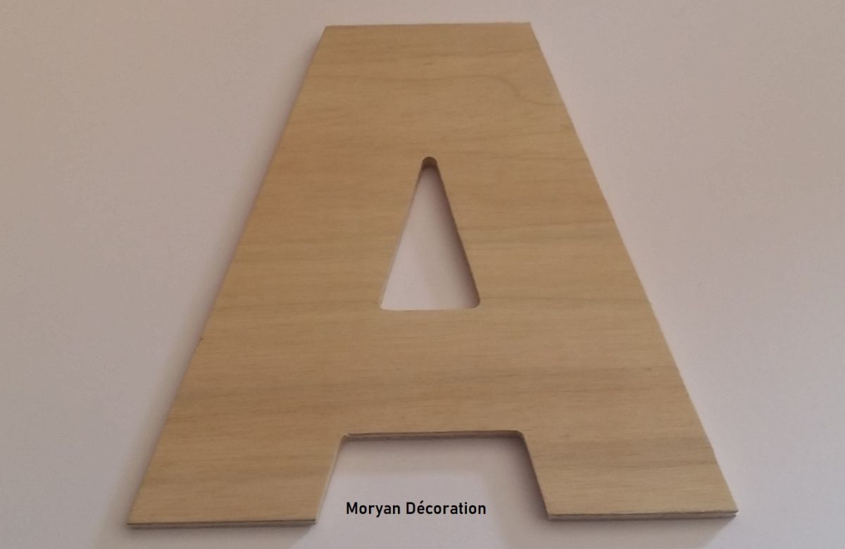 Wooden letter to paint model ARIAL BLACK