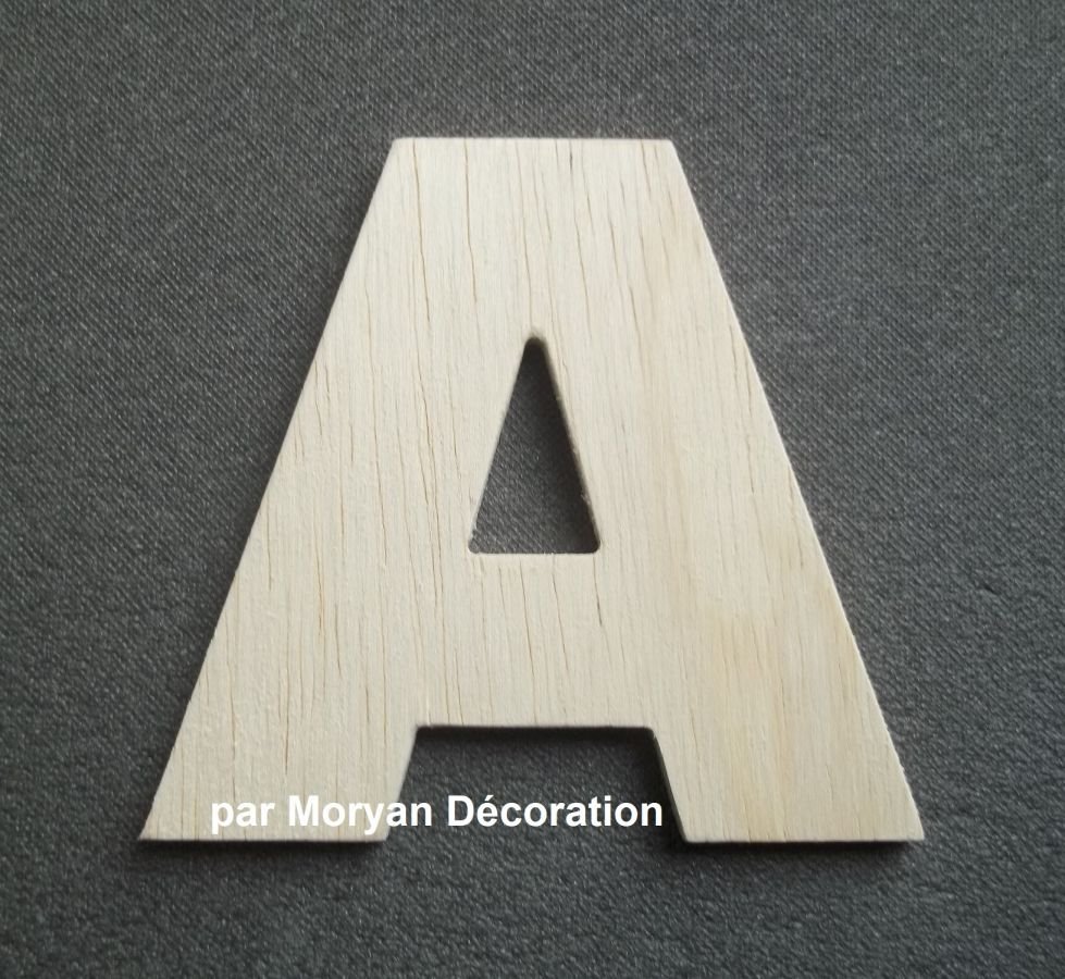 Wooden letter to paint model ARIAL BLACK