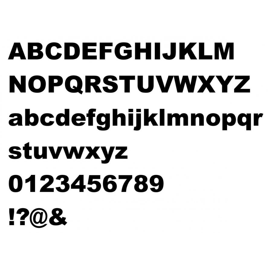 Spruce letter ARIAL BLACK