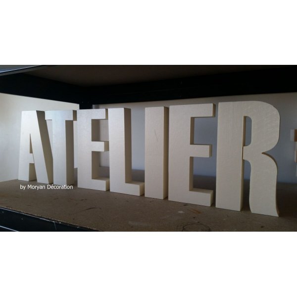 Decorative polystyrene letter ATELIER , height 20 cm