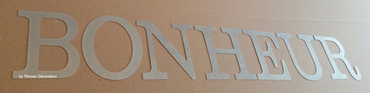 Zinc decorative letter BONHEUR 10 cm