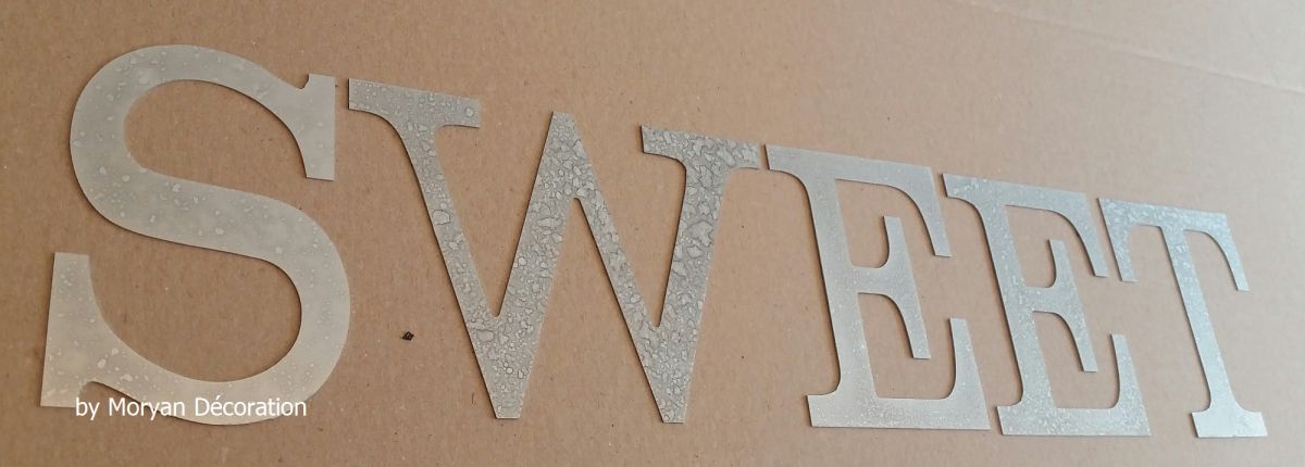 Zinc decorative letter SWEET 20 cm