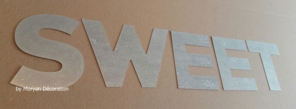 Zinc decorative letter SWEET 10 cm