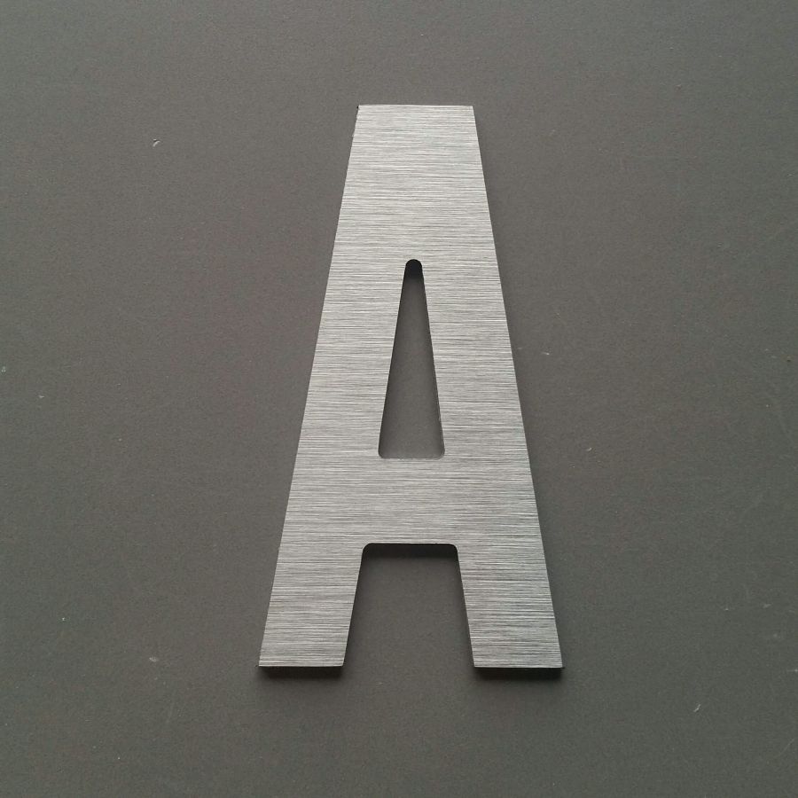 Brushed metal letter ALTERNATE GOTHIC