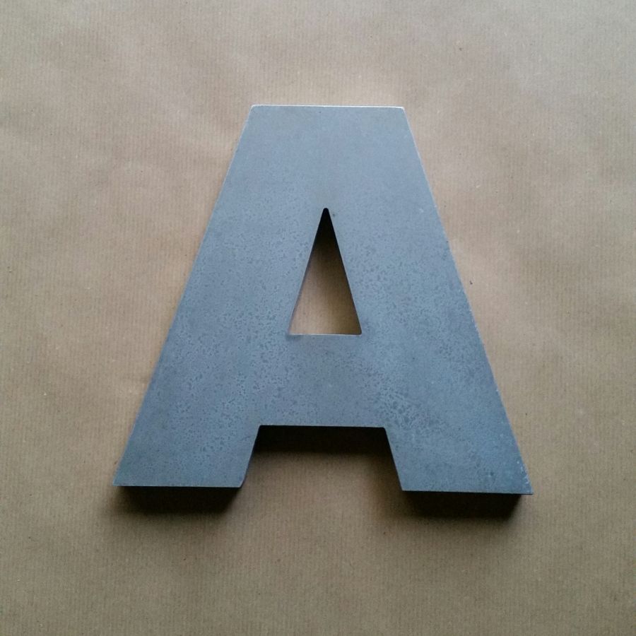 3D relief letter in zinc ARIAL BLACK