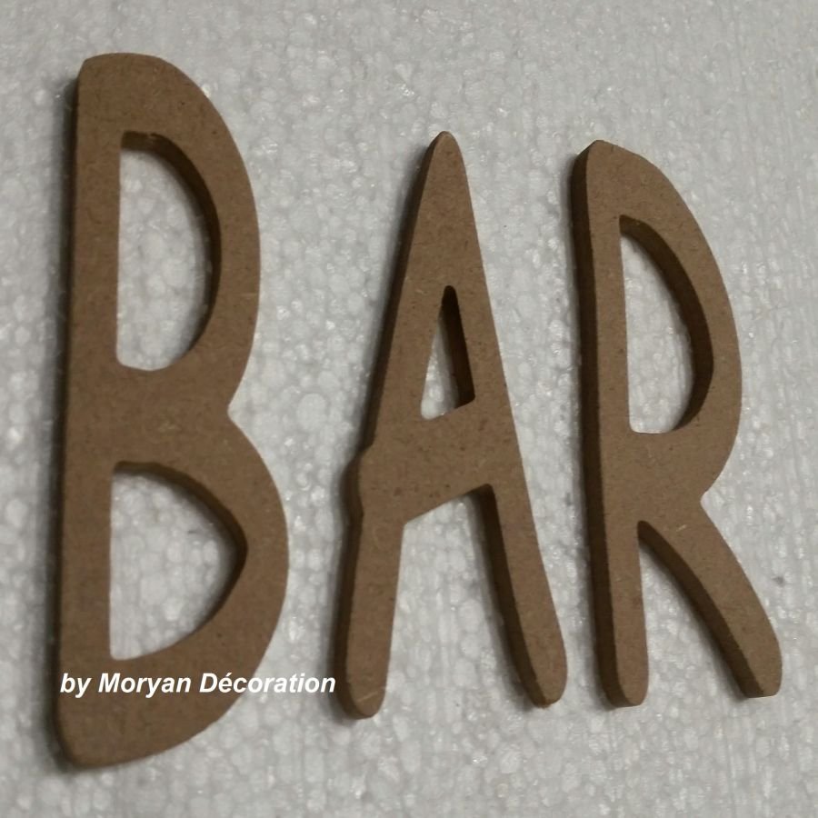 Decorative wooden letter BAR