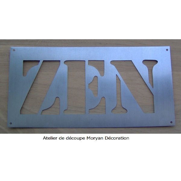 Stencil deco, metal letter ZEN