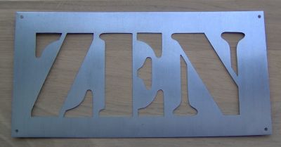 Stencil deco, metal letter ZEN