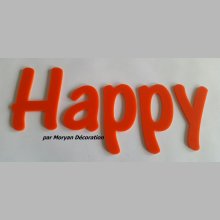 Happy deco letter in plexi , height 20 cm