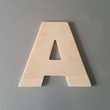 Wooden letter to paint model ARIAL BLACK