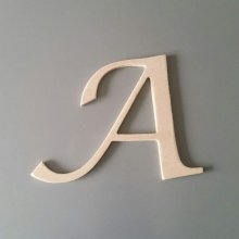 Letter in raw wood to paint model LUCIDA CALLIGRAPHY