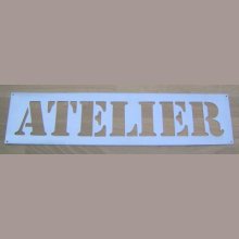 Deco stencil, metal letter zinc ATELIER