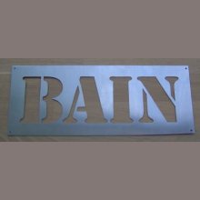 Deco stencil, metal letter zinc BATH