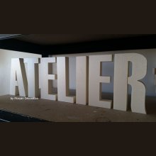 Decorative polystyrene letter ATELIER , height 20 cm