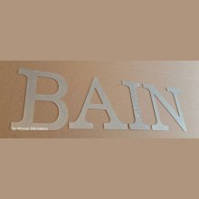 Zinc decorative letter BAIN 10 cm
