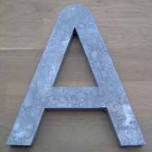 3D relief letter in zinc DIGITAL SANS